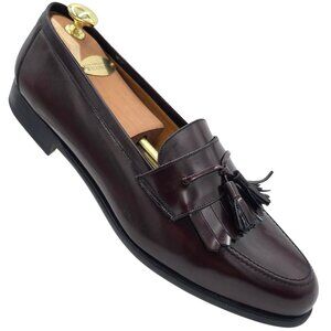 Mezlan Spain Burgundy Gloss Leather Tassel Kiltie Loafers Men 11.5M Dress Shoes